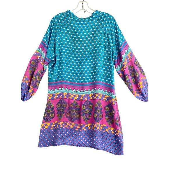 Long womens tunic v neck top 100% Silk 42 chest 32 long - Picture 3 of 6